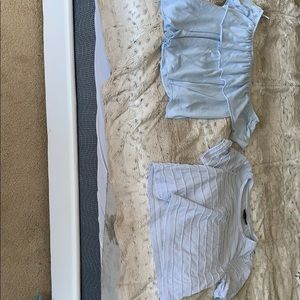 Two light blue TopShop stylish tops
